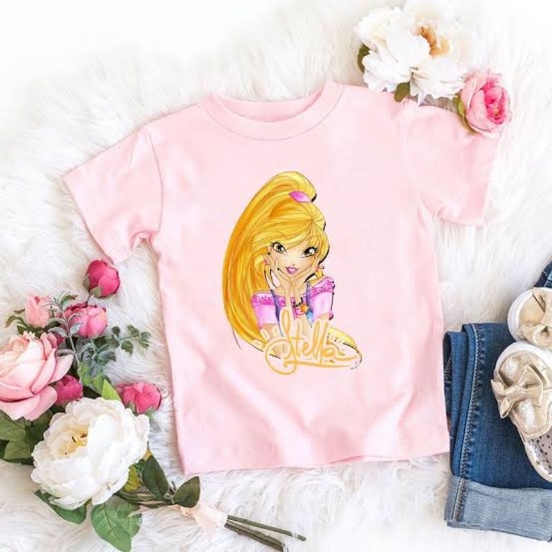 kaos anak Birthday girl bisa custom nama dan angka si cantik flora