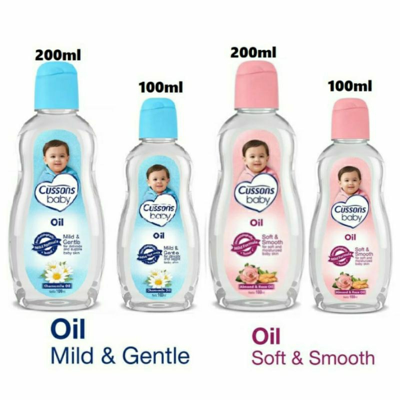 Cussons Baby Oil 200ml | 100ml | Extra 100% 50+50 ml Mild &amp; Gentle | Soft &amp; Smooth CUSSONS BABY OIL