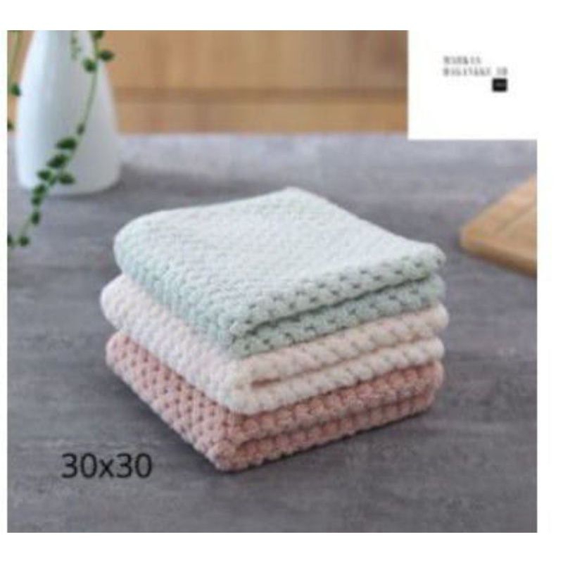 Lap piring microfiber ukuran 30 × 30 cm isi 3pcs | Lap kain daya serap tinggi | Serbet serbaguna