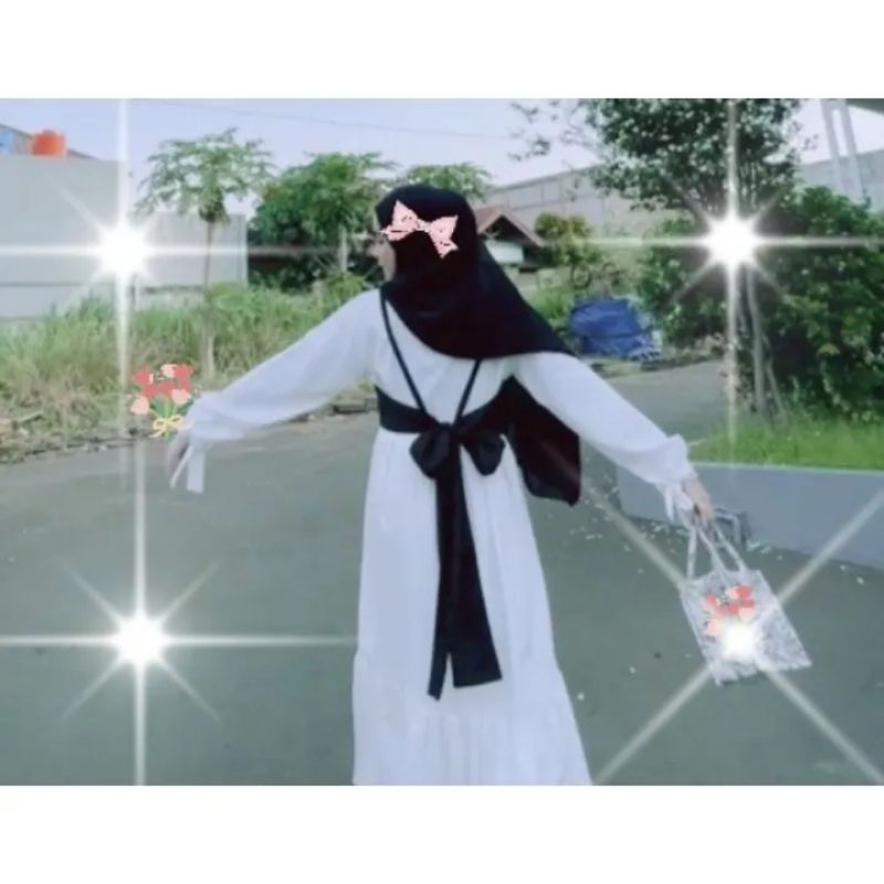 0BELLA VEST PITA TALI BELAKANG ROMPI VEST PITA CROSTOP