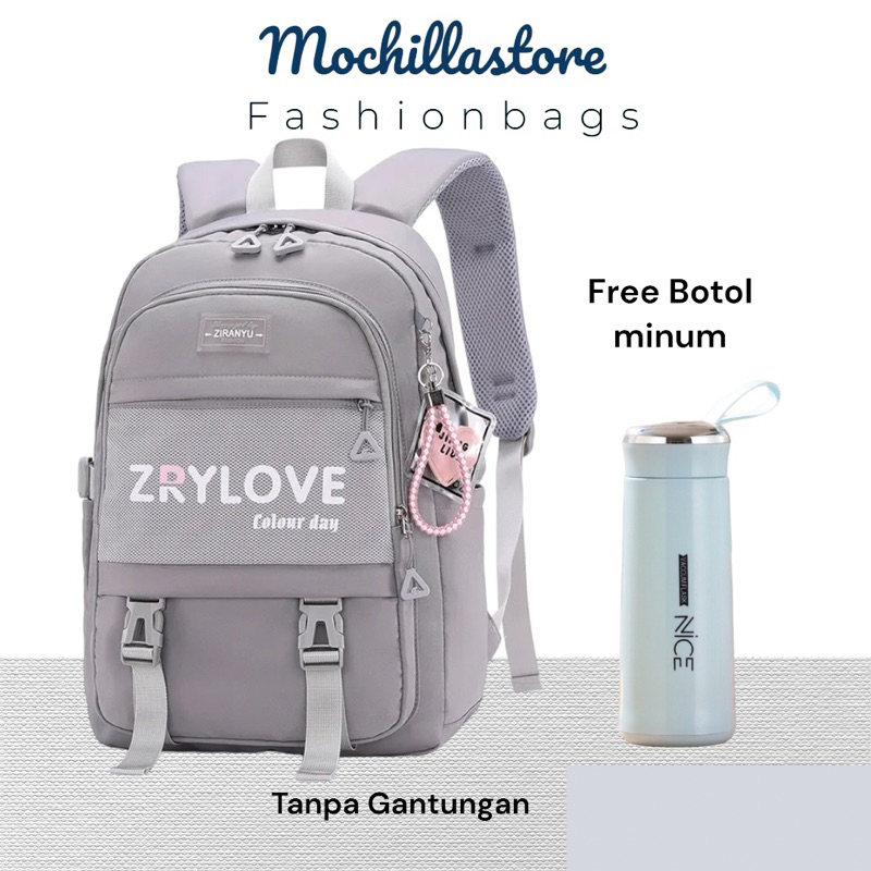 Mochillastore - Tas Ransel Sekolah Perempuan Tas Ransel Backpack Anak Sekolah SD SMP SMA Tas Anak Remaja Muatan Besar masuk Buku Paket  LKS dan Laptop + Tambler Tas COD Termurah