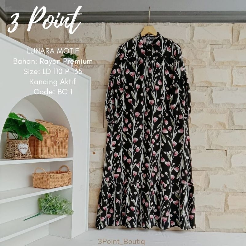 GAMIS LUNARA MOTIF | gamis only |gamis rayon | gamis terbaru |dress wanita