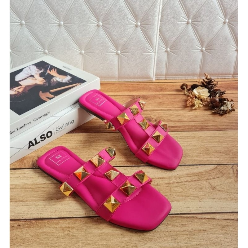 ABBUSHOES RN 12 sendal flat mugaira 1cm