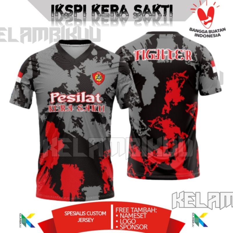 JERSEY PENCAK SILAT IKSPI KERA SAKTI PRINTING TERBARU/BAJU KAOS BELA DIRI IKSPI INDONESIA MURAH/JERS