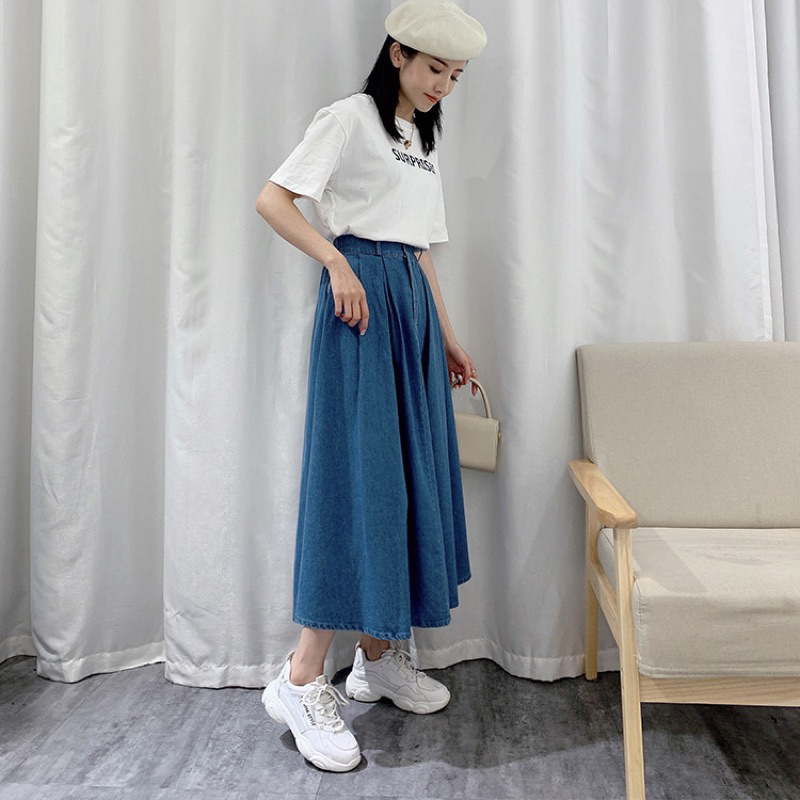 ROK JEANS IMPORT MAXI WANITA PANJANG MX573