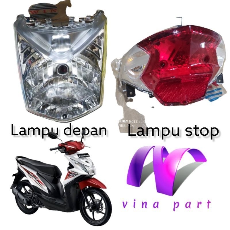 reflektor lampu depan dan stoplamp lampu belakang honda beat fi esp thn 2013 2014