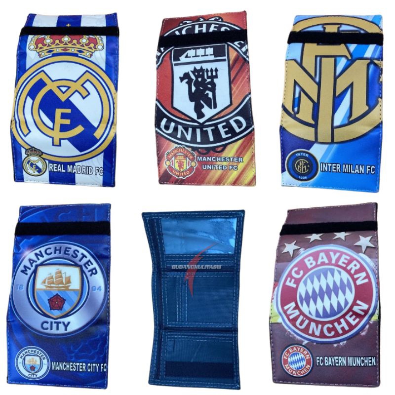 Buy 1 Get 1 Free!! Dompet Pria Motif Club Bola Trifold Dompet Anak Remaja Murah