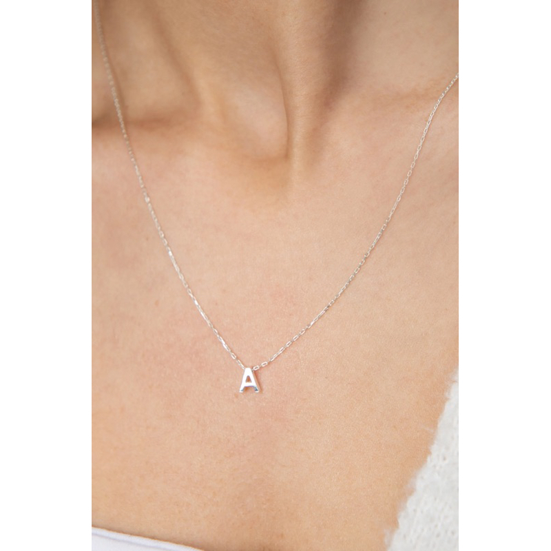 Ark.co - BASIC INITIAL NECKLACE Gold &amp; Silver kalung stainless steel alfabet alphabet inisial huruf minimalis anti karat
