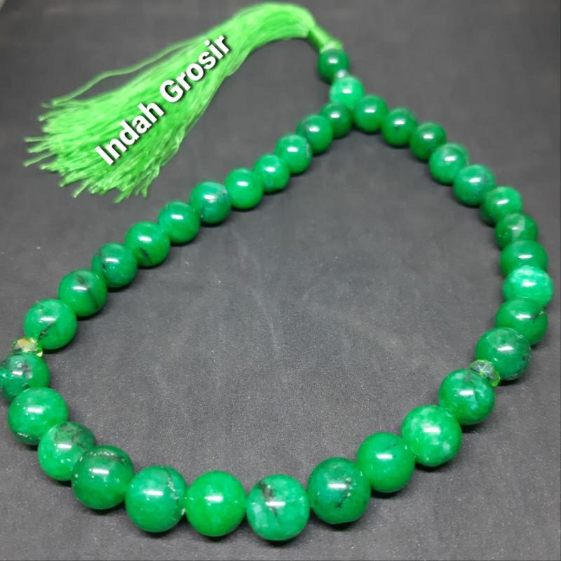 TASBIH GIOK HIJAU BELANG 10MM 33BUTIR ORIGINAL