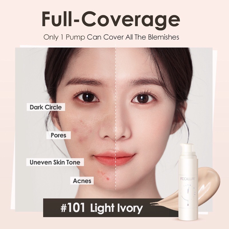 Focallure Flawless Resistant Longwear Foundation Full Coverage Base Makeup