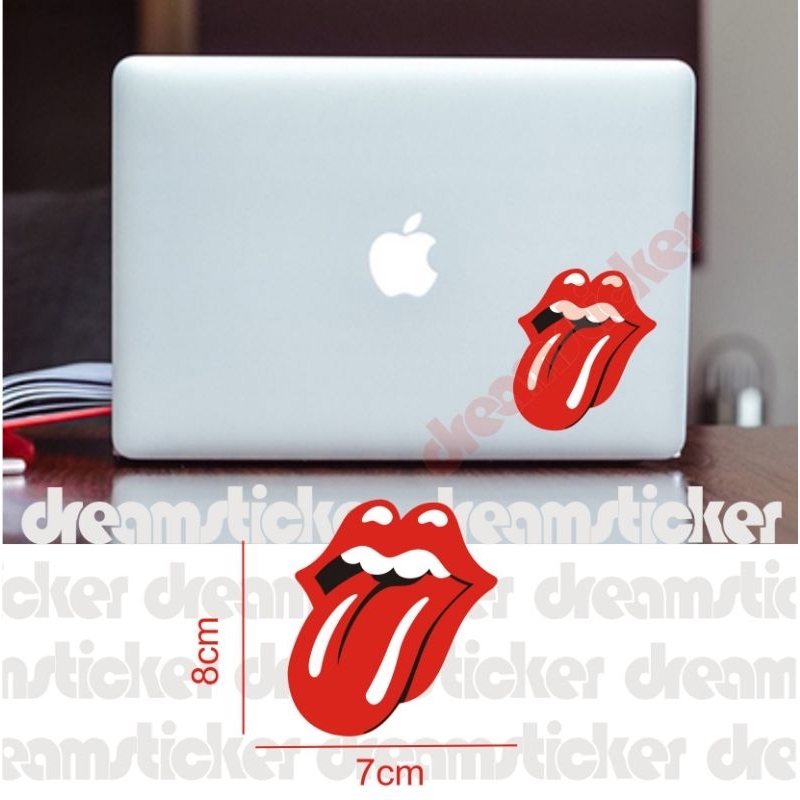Stiker The Rolling Stones Logo Band Sticker Laptop MacBook dll
