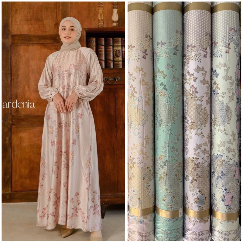 Bahan Kain Silk Nadhira / bahan gamis mukena / kain meteran sage murah / maxmara luxury / Diorsilka