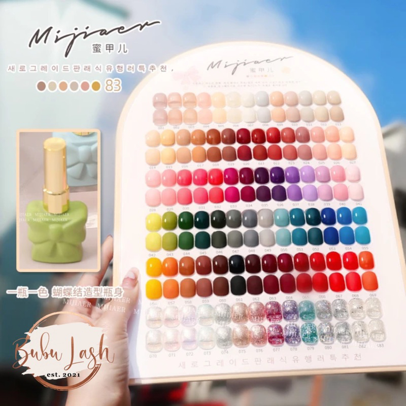 MIJIAER RIBBON 83 WARNA COLORS 1 SET NAIL POLISH UV GEL FREE DISPLAY CAT KUKU GEL POLISH KUTEK NAIL 