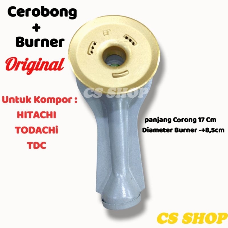 Cerobong+Burner Kompor Gas Hitachi EP Original/Corong+Burner Kompor Gas EP Hitachi Besar Original/1set Cerong+Burner Kompor Gas Original