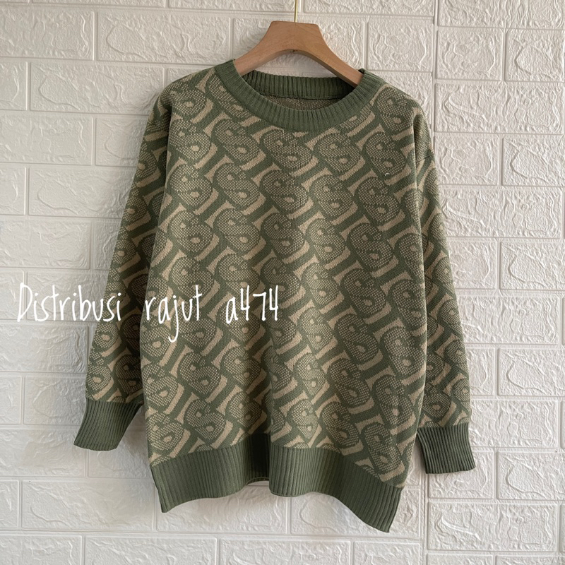 SANDY SWEATER RAJUT MOTIF S ATASAN LENGAN PANJANG WANITA