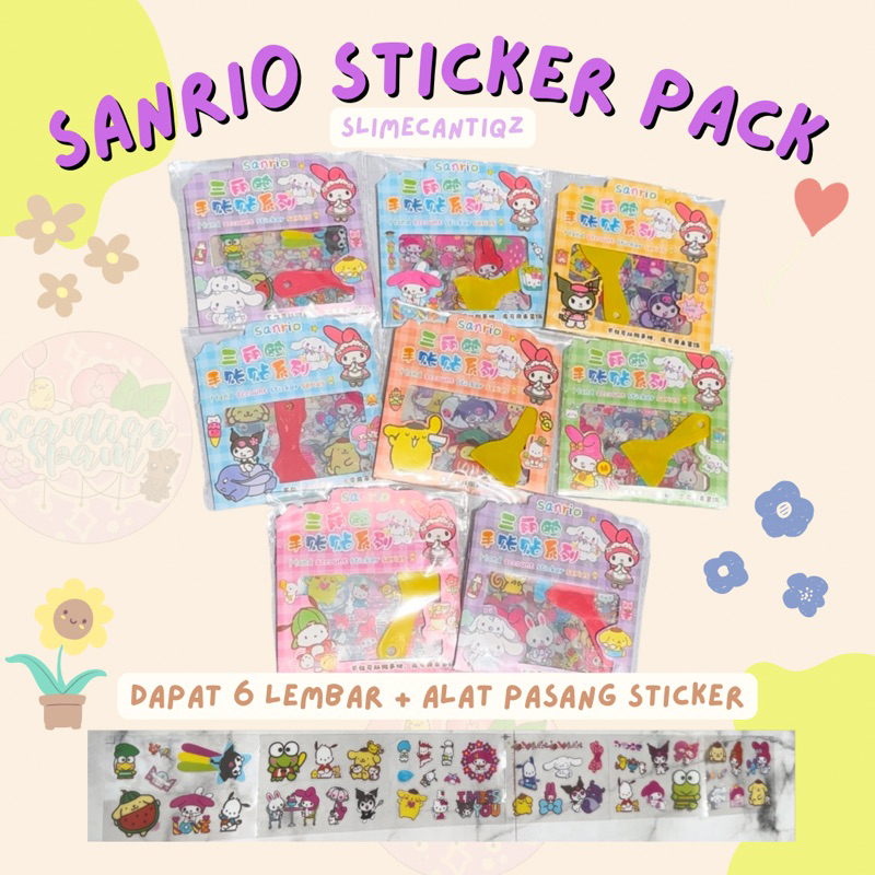 

SANRIO sticker pack isi 6 lembar | sticker anti air, stiker kawai, stiker momo viral, sticker lucu