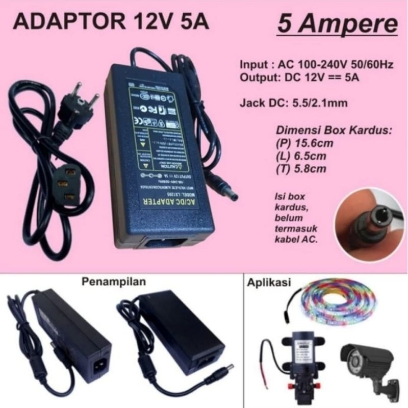 adaptor 5A 12 volt