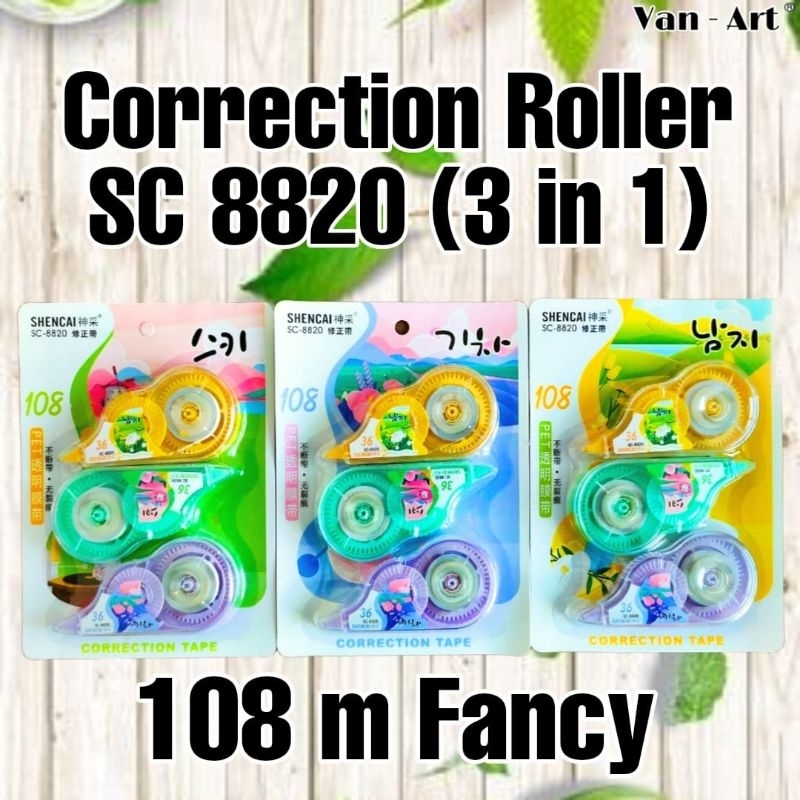 

(Harga 1 Set) Correction 108m fancy, tipe ex, penghapus bolpen, fancy, trondol