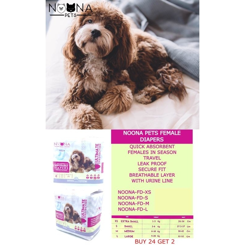 POPOK PAMPERS DIAPERS ANJING KUCING BETINA FEMALE BY NOONA PETS