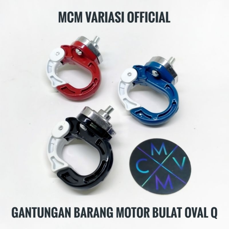 [READY STOCK] GANTUNGAN BARANG MOTOR BULAT OVAL Q ALMU UNIVERSAL / single hook cantolan cantelan barang helm motor besi aluminium besi alloy beat scoopy vario mio soul fazzio nmax aerox supra jupiter mx xeon gear vega kharisma