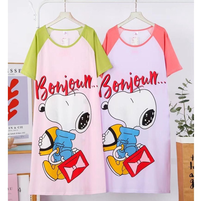 KAWAI BAJU TIDUR DASTER DRESS JUMBO RAGLAN LD 130 OVERSIZED IMPORT