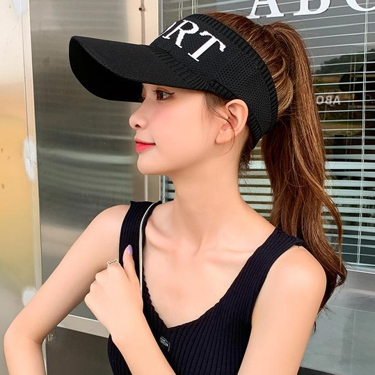 [littlecrab]Topi Olahraga Sport Rajut Topi Golf Tennis Lari Senam Bahan Karet Katun Elastis Sporty Hat Cap Korean Style