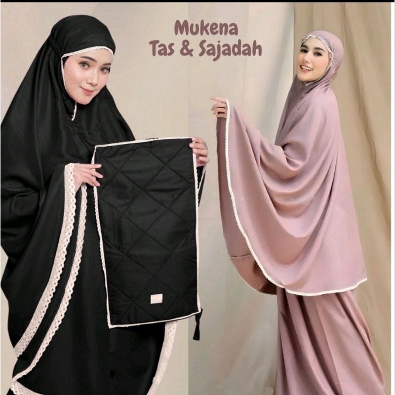 Mukena Dewasa Katun Mukena Marwah free Tas Sajadah