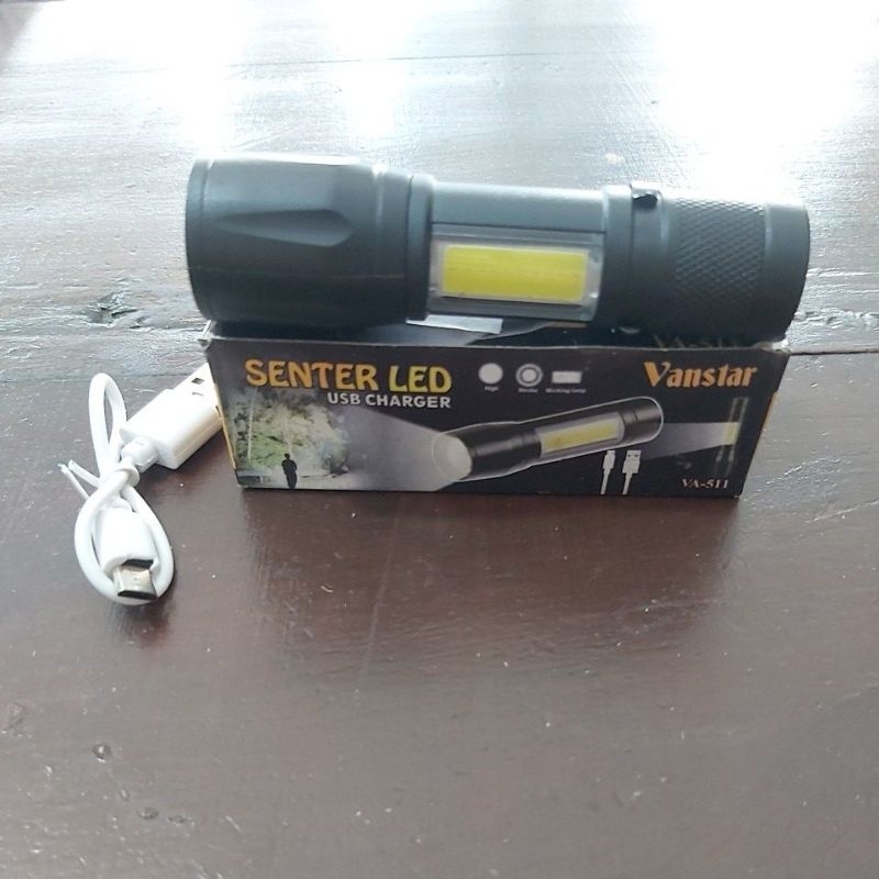 Senter Police mini / kecil + Emergency USB Charger - Senter Saku LED