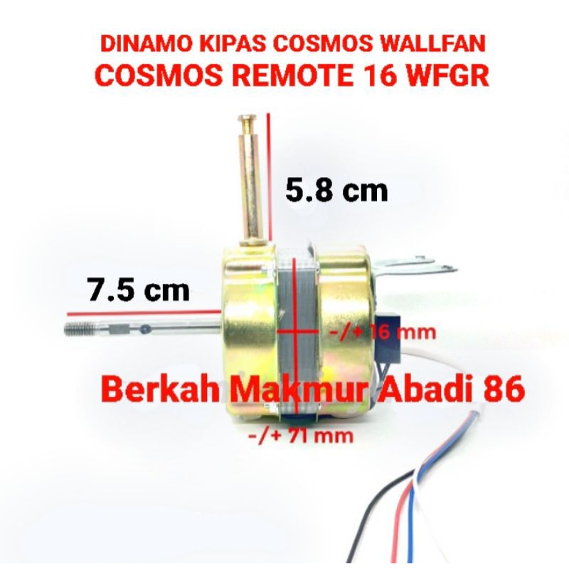 Dinamo Mesin Kipas Angin Cosmos 16-WFGR COSMOS 16 WFGR Motor Kipas Angin Dinding Remote 16 Inchi