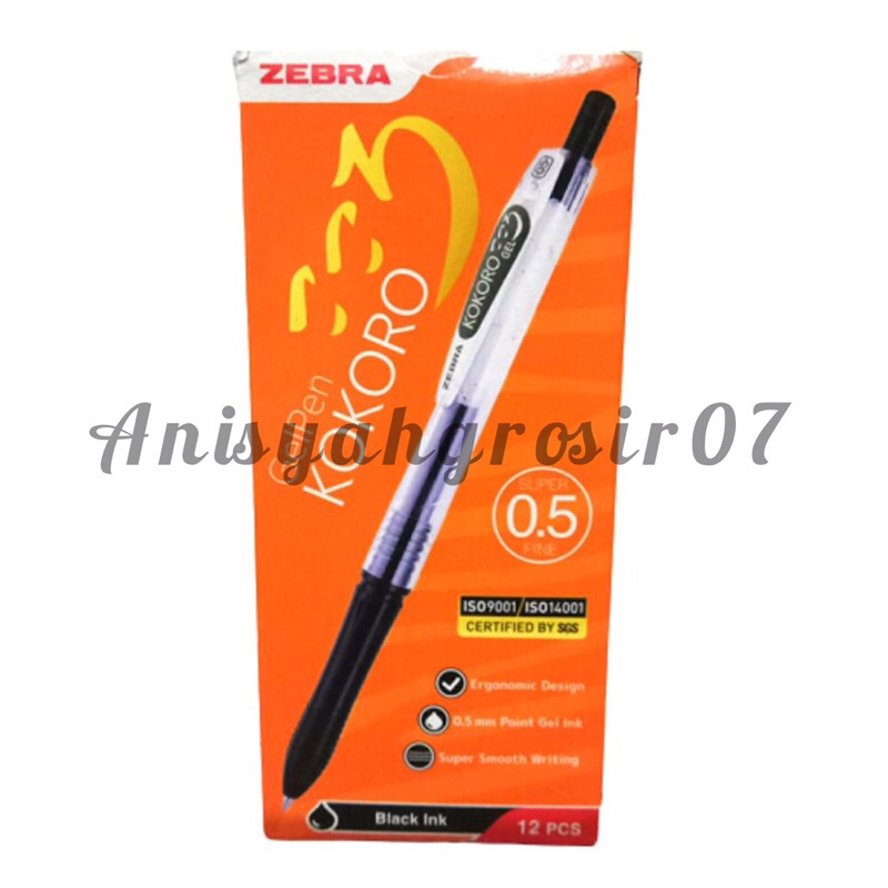 

(1 PC) Bulpen Pulpen Bolpoin Gel Zebra Kokoro 0.5mm hitam