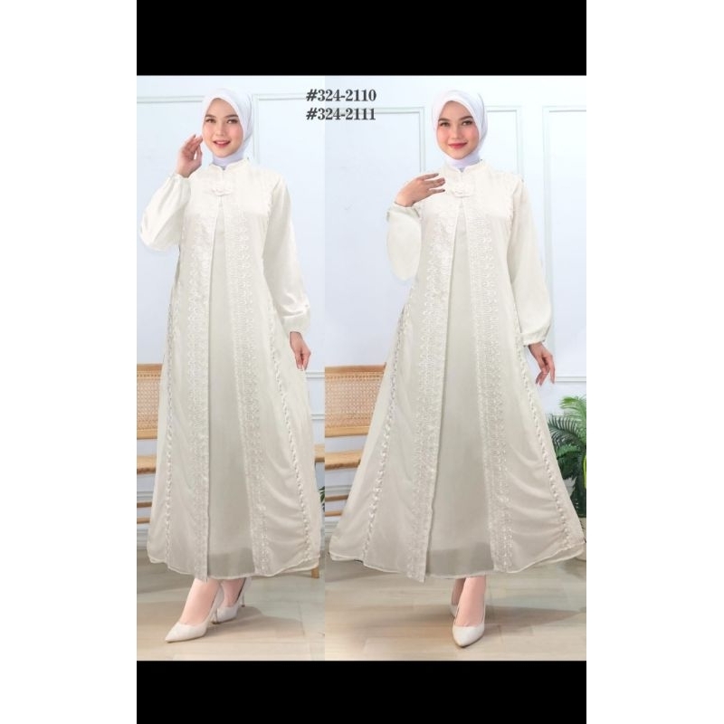 GAMIS ABAYA/KHUSUS PUTIH/CERUTI