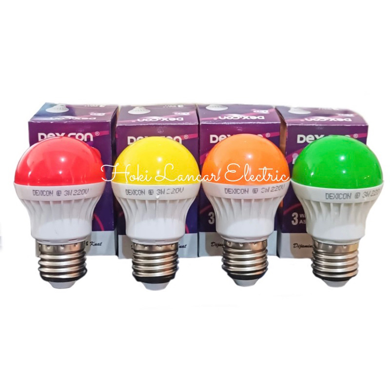 Lampu LED 3watt Warna Warni Dexicon Bohlam PingPong e27 Lampu Tidur LED 3watt