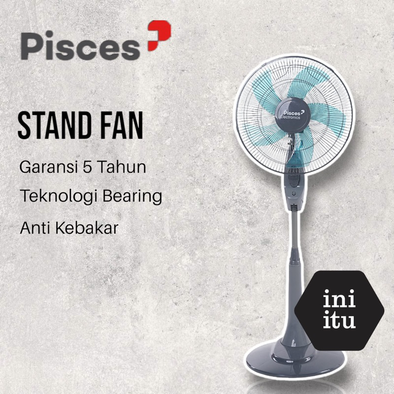 [ PISCES ] Kipas Angin Berdiri / Stand fan Pisces SF-1680 PRO 16 Inci (Teknologi Bearing &amp; Thermofuse)