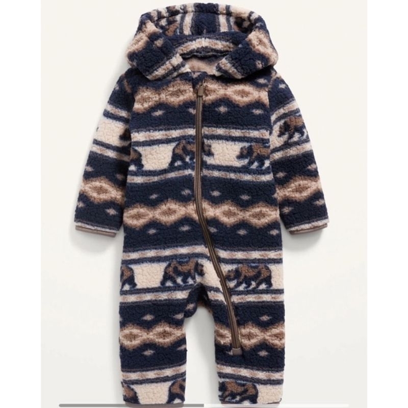 romper baby bulu sherpa old navy - bodysuit sherpa hoodie one piece old navy