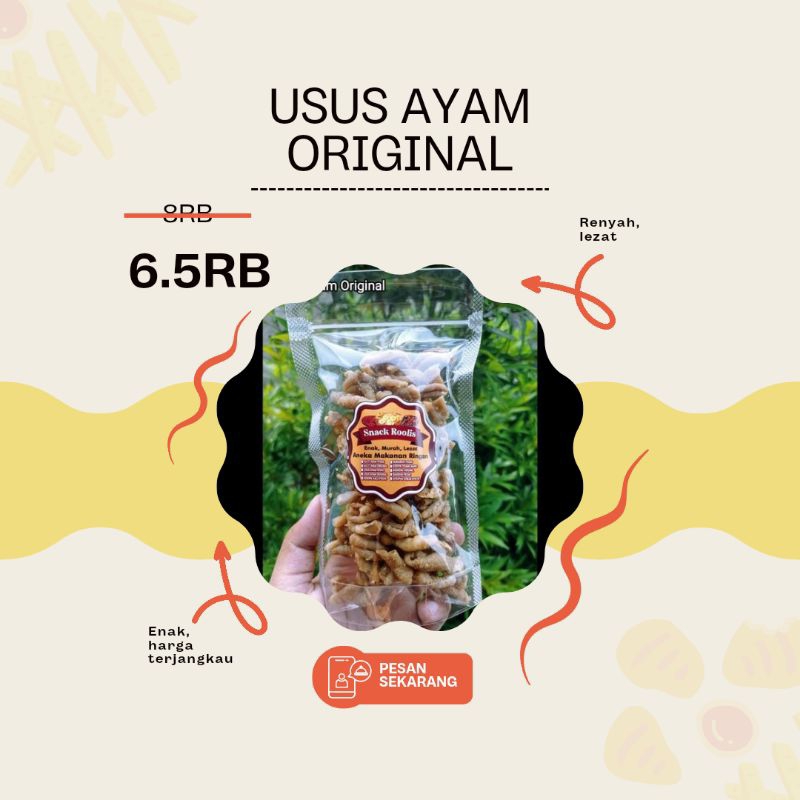 

USUS AYAM ORIGINAL SNACK ROOLIS 100 GRAM