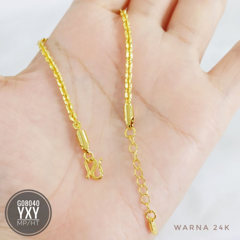 Gelang yaxiya rantai warna 24k gold G08040