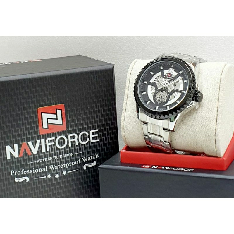 NAVIFORCE ORIGINAL 9186 GARANSI STAINLISS STEEL CHRONO FREE BOX