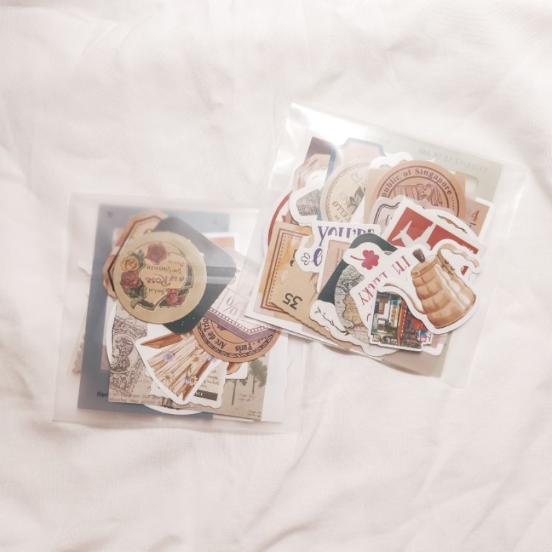

50pcs Sticker Pack • Bundle Stiker Jurnal Vintage Hazzel