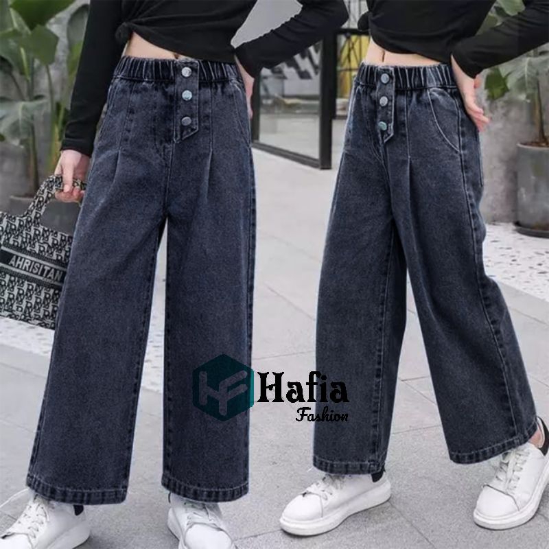 Celana Anak Perempuan Kulot Jeans Pallazo Kids 7-12 Tahun