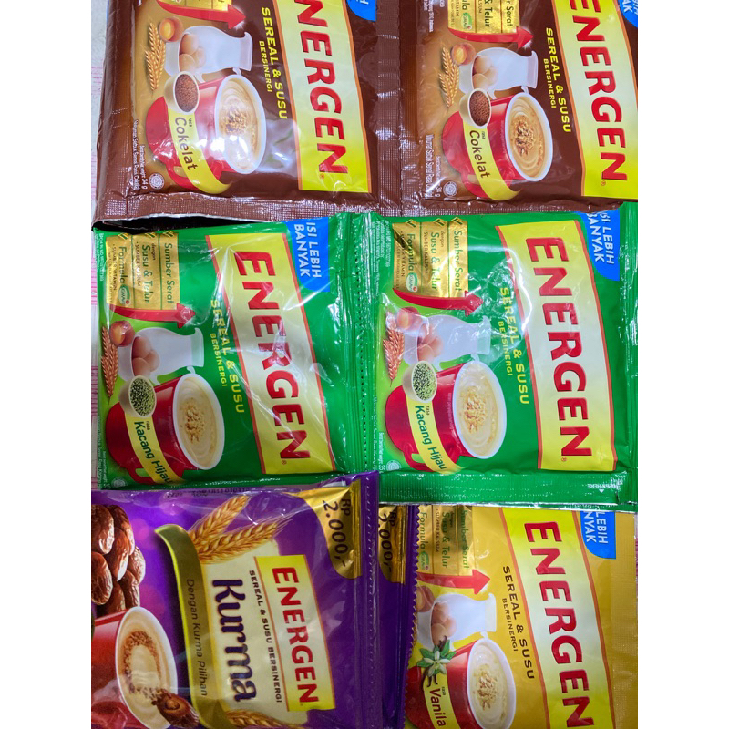 

1 RENCENG SEREAL/ ENERGEN ISI 10 RASA COKELAT/ KACANG HIJAU/ VANILA/ KURMA