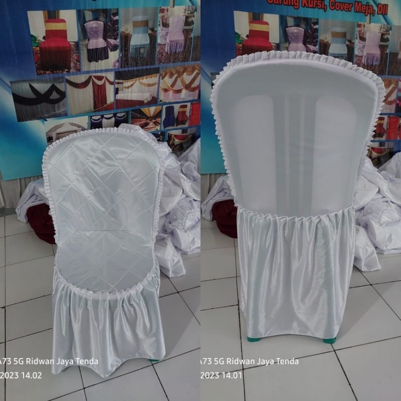 Sarung Kursi Plastik Napoli 101 pake busa putih tanpa pita