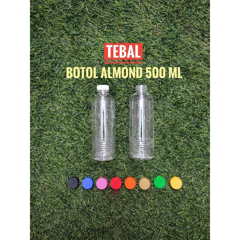 Botol Almond 500ml Tebal / Botol Plastik 500ml / Botol Susu / Botol Jus
