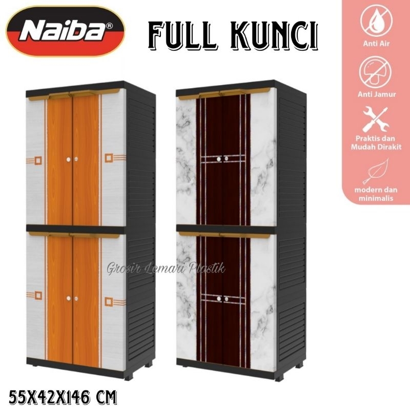NAIBA NANDOS Lemari Plastik / Lemari Pakaian Naiba Mini MSC Cermin