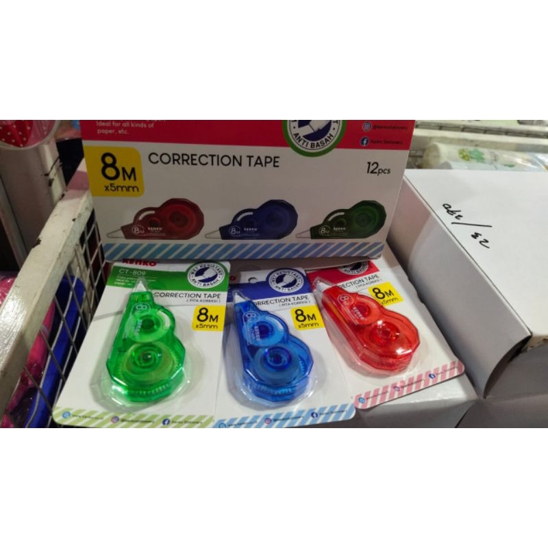 

Tipe-x correction tape Kenko 8Mx5mm 3warna-termurah!!