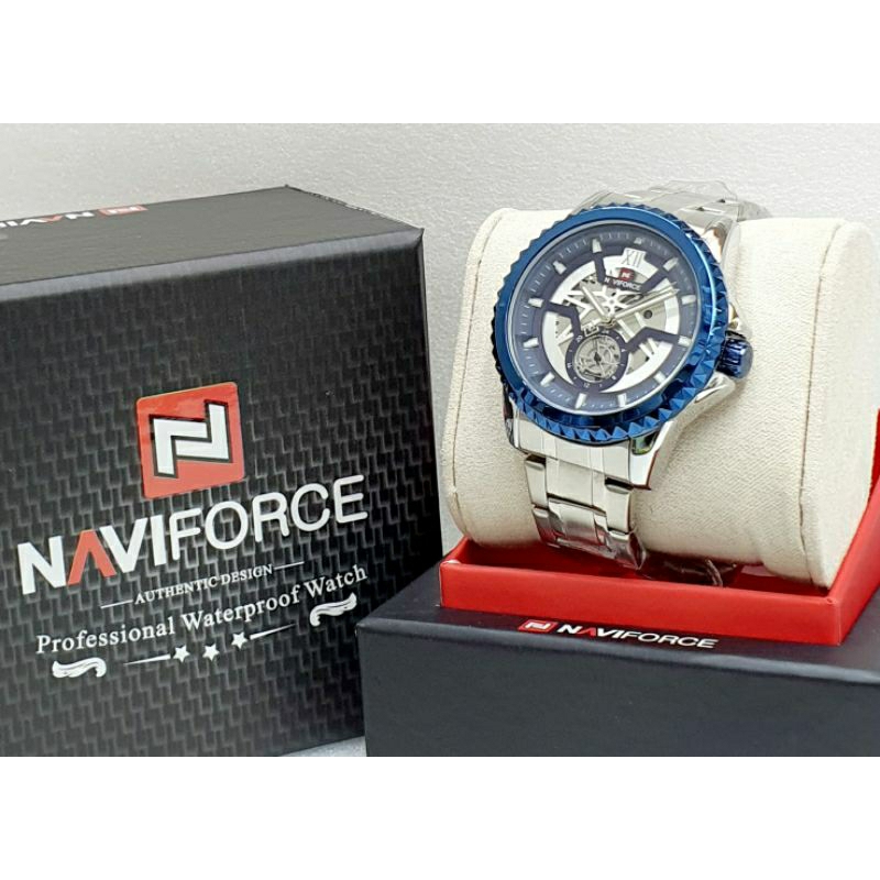 NAVIFORCE ORIGINAL 9186 GARANSI STAINLISS STEEL CHRONO FREE BOX