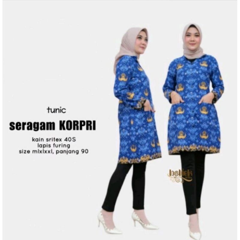Seragam tunik korpri wanita terbaru 2025 lapis furing baju korpri wanita Terbaru tunik korpri wanita