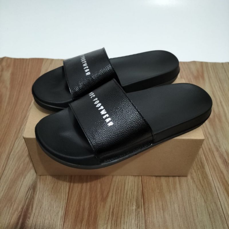 Sandal slide slop pria kulit sapi asli rubber premium NDC leather