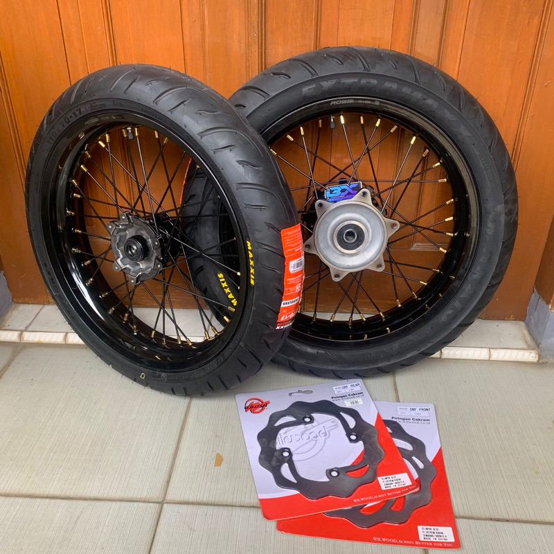 BANSET SUPERMOTO HONDA CRF 150 L VELG ROSSI RING 17