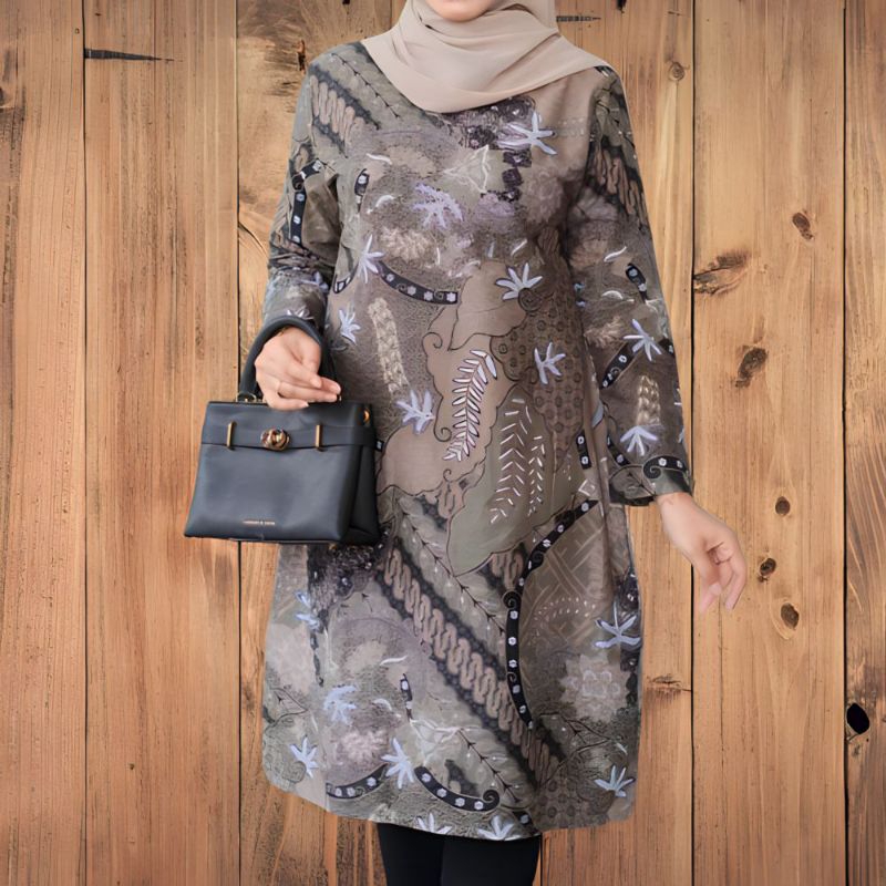 tunik batik lawasan solo original arta batik super batik modern seragam batik kerja kantor pakaian w