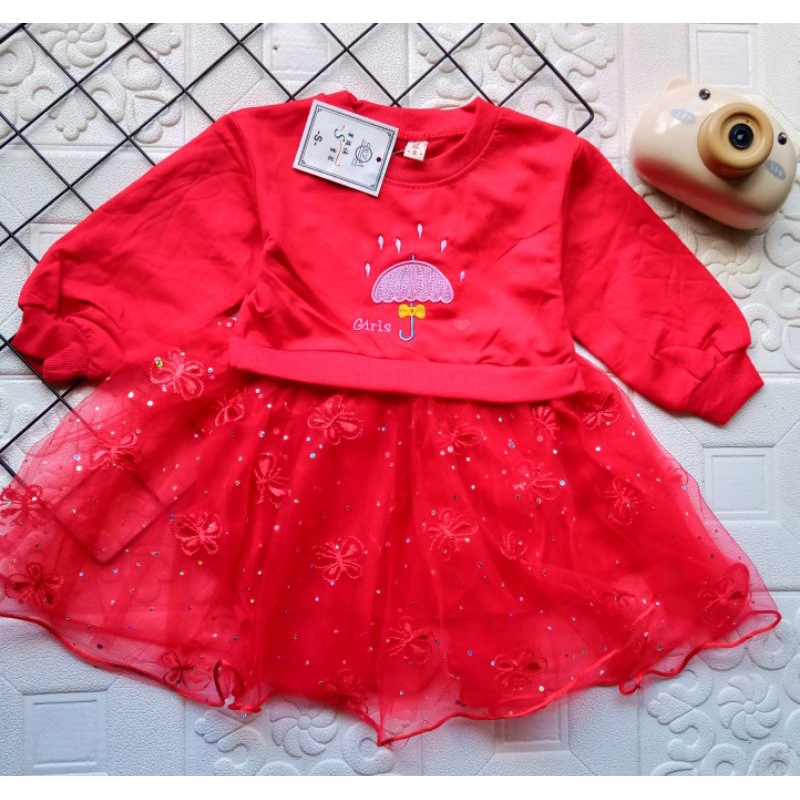 [0-4th] Dress anak import lengan panjang 0-4 tahun tile halus / dress sweater anak import premium lengan panjang